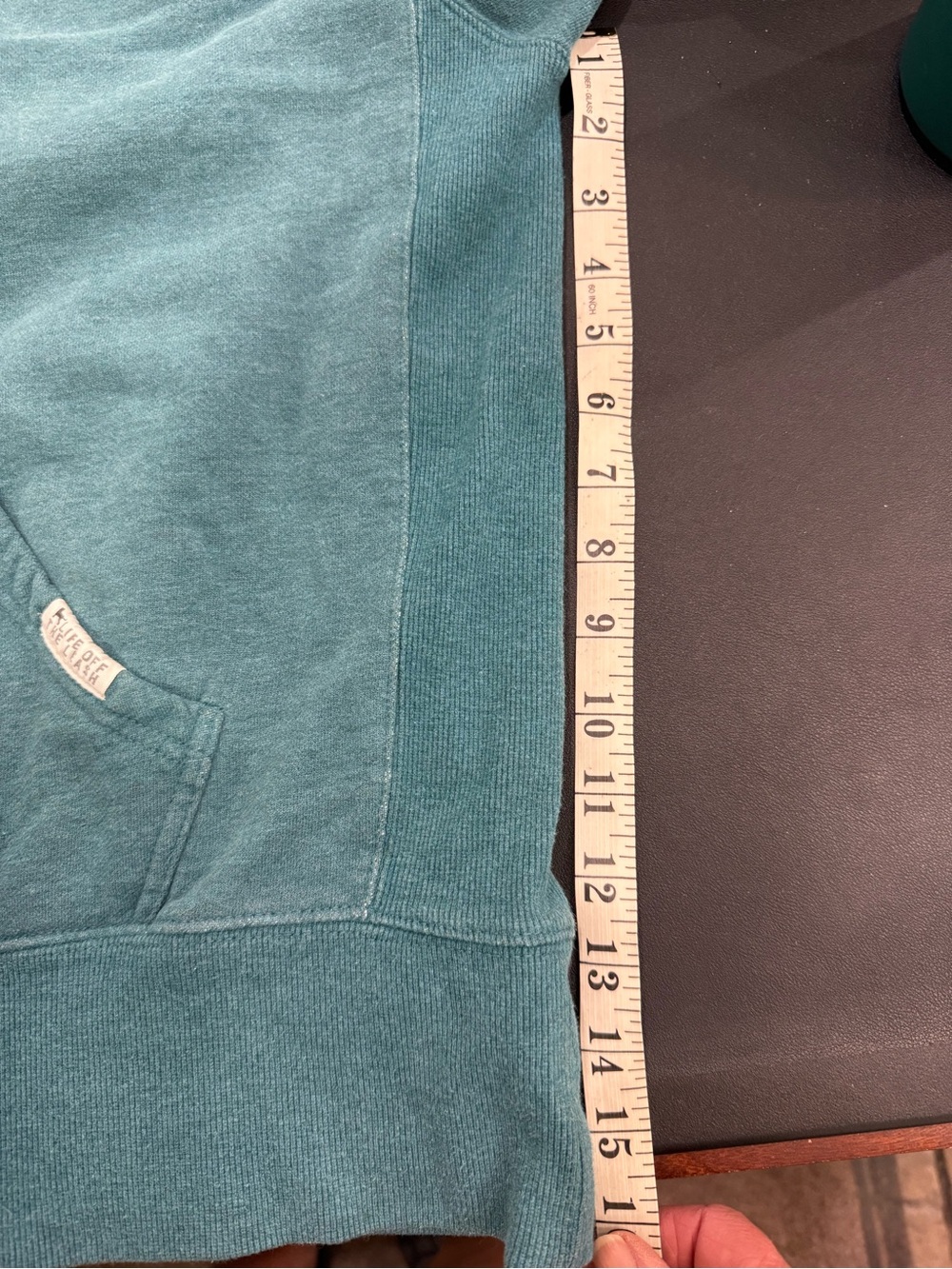 The Black Dog Teal Pullover Hoodie with Subtle Logo - Picture 4 of 13